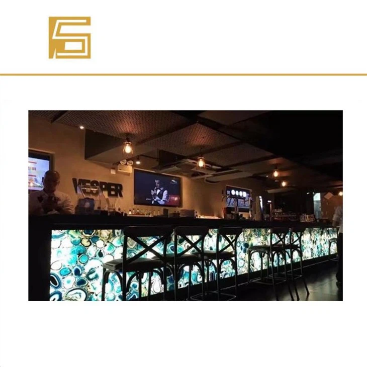 Led Lighted Translucent Marble Bar