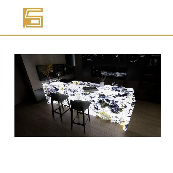Prozirna mramorna šipka s LED osvjetljenjem