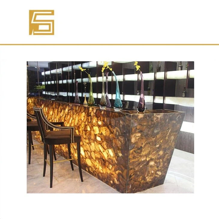 Led Lighted Translucent Marble Bar